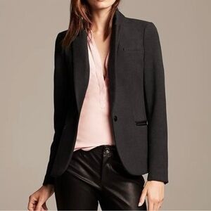 NWT BANANA REPUBLIC Faux Leather Trim Blazer Size 12 Womens